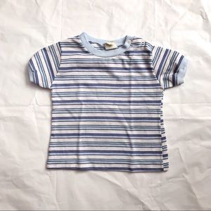 Vintage Baby Striped T-Shirt with Snaps on Collar